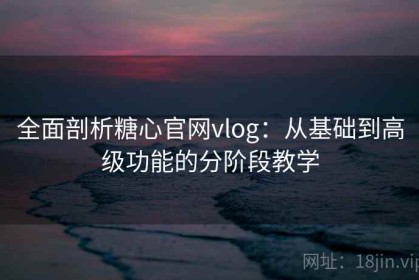 全面剖析糖心官网vlog：从基础到高级功能的分阶段教学