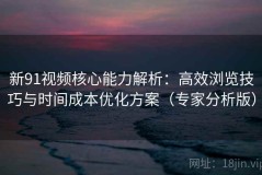 新91视频核心能力解析：高效浏览技巧与时间成本优化方案（专家分析版）