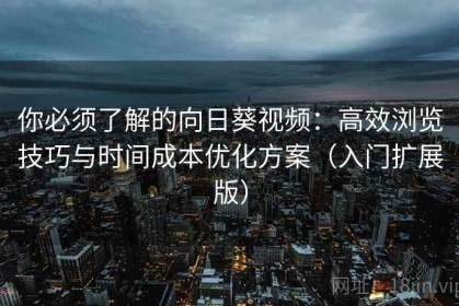 你必须了解的向日葵视频：高效浏览技巧与时间成本优化方案（入门扩展版）