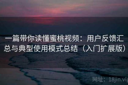 一篇带你读懂蜜桃视频：用户反馈汇总与典型使用模式总结（入门扩展版）