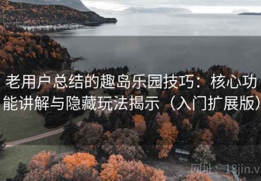 老用户总结的趣岛乐园技巧：核心功能讲解与隐藏玩法揭示（入门扩展版）