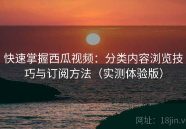 快速掌握西瓜视频：分类内容浏览技巧与订阅方法（实测体验版）