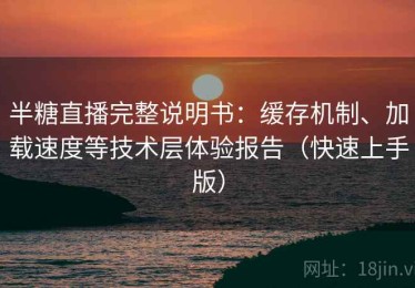 半糖直播完整说明书：缓存机制、加载速度等技术层体验报告（快速上手版）