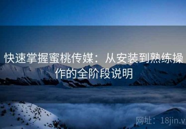 快速掌握蜜桃传媒：从安装到熟练操作的全阶段说明