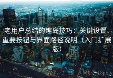 老用户总结的趣岛技巧：关键设置、重要按钮与界面路径说明（入门扩展版）