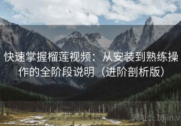 快速掌握榴莲视频：从安装到熟练操作的全阶段说明（进阶剖析版）