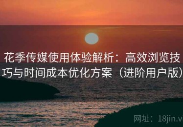 花季传媒使用体验解析：高效浏览技巧与时间成本优化方案（进阶用户版）