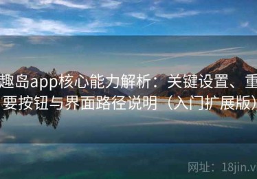 趣岛app核心能力解析：关键设置、重要按钮与界面路径说明（入门扩展版）