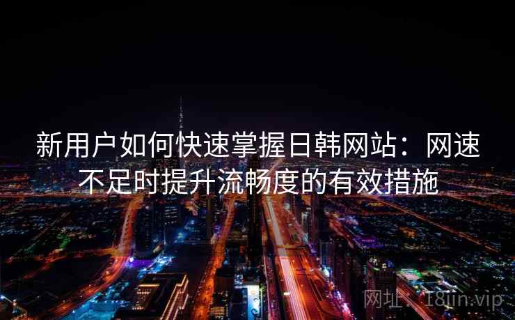 新用户如何快速掌握日韩网站：网速不足时提升流畅度的有效措施