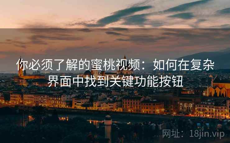 你必须了解的蜜桃视频：如何在复杂界面中找到关键功能按钮