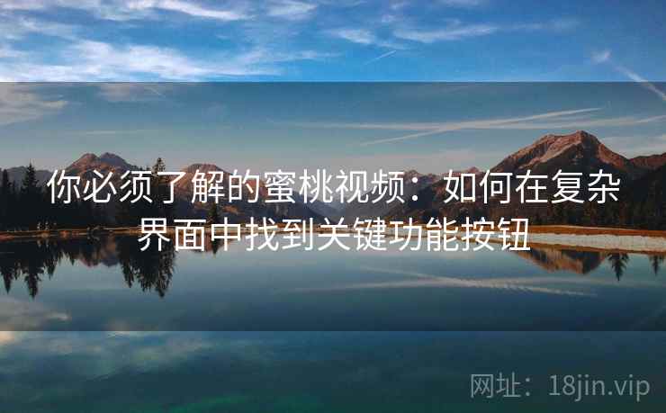 你必须了解的蜜桃视频：如何在复杂界面中找到关键功能按钮
