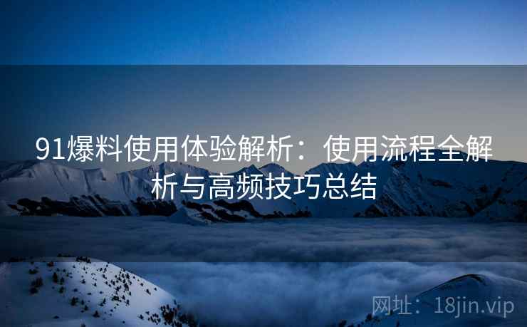 91爆料使用体验解析：使用流程全解析与高频技巧总结